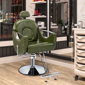 OmySalon SC2101 All Purpose Heavy Duty Reclining Hair Salon Chair w/Headrest