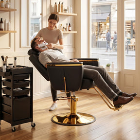 OmySalon SC3801 All Purpose Heavy Duty Hydraulic Reclining Salon Chair with Headrest