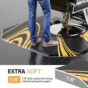 OmySalon 4' x 5' Salon Anti Fatigue Mat Hexagon Barber Mat for Round Base Styling Chair 1/2in 7/8in Thick