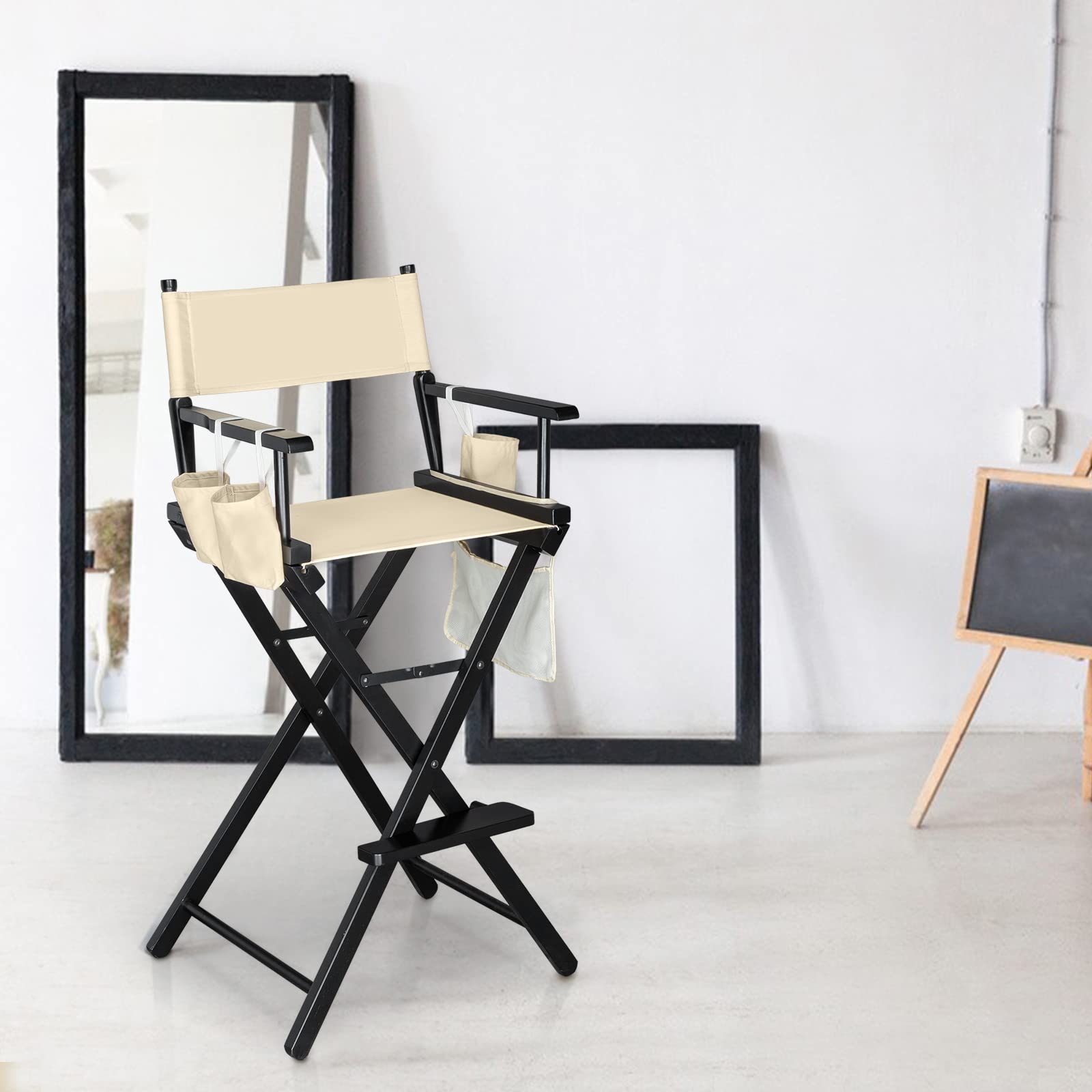 Omysalon 31in Director's Chair Folding Artist Makeup Chair