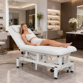 OmySalon MTB-W 71in Heavy Duty Electric Dual-Motor Remote Control Physical Therapy Massage Table with Adjustable Height & Backrest