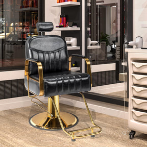 OmySalon SC2201 All Purpose Heavy Duty Reclining Hair Salon Chair w/Headrest
