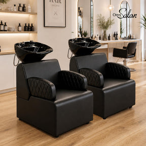 OmySalon BU2801 Salon Shampoo Bowl and Chair Backwash Unit with Large Ceramic Sink