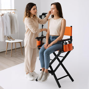 OmySalon 26in Wooden Portable Director Chair Folding Makeup Chair with Storage Pouch
