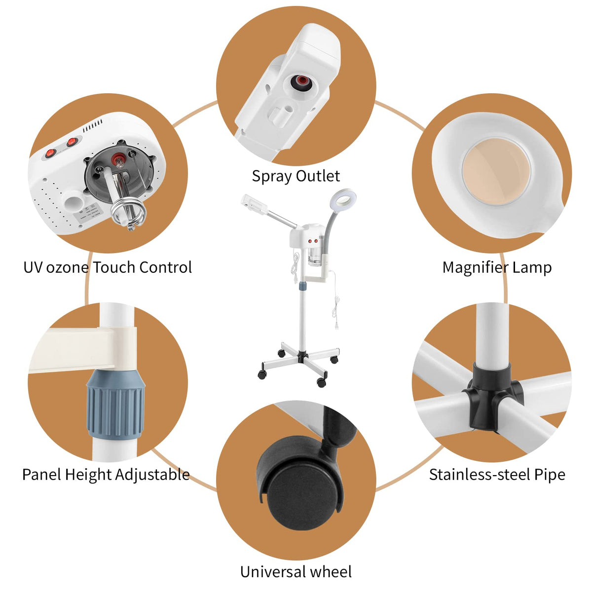 OmySalon 2 in 1 Facial Steamer with 3X Magnifying Lamp