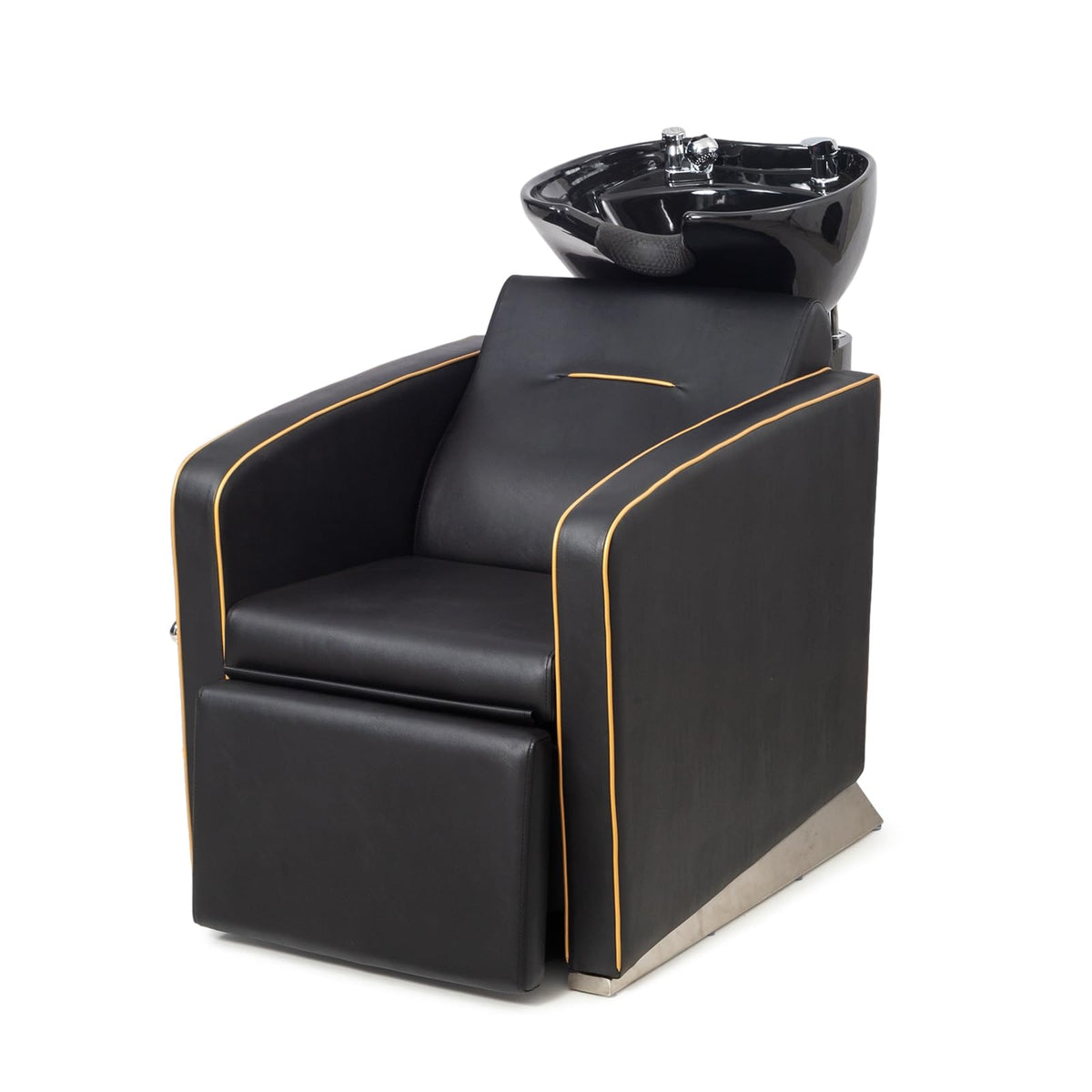 OmySalon BU1221 Salon Shampoo Backwash Chair Unit with Ceramic Shampoo Bowl & Adjustable Footrest