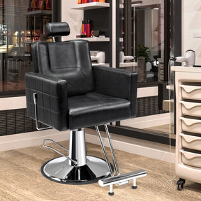 OmySalon SC2301 All Purpose Heavy Duty Hydraulic Reclining Hair Salon Chair w/Headrest