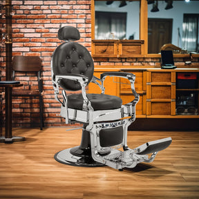 OmySalon BC1101 Vintage Style Heavy Duty Hydraulic Recline Barber Chair