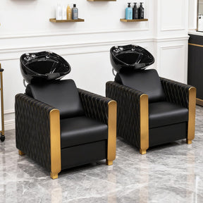 OmySalon BU2701 Salon Shampoo Backwash Chair with Tilting Porcelain Bowl