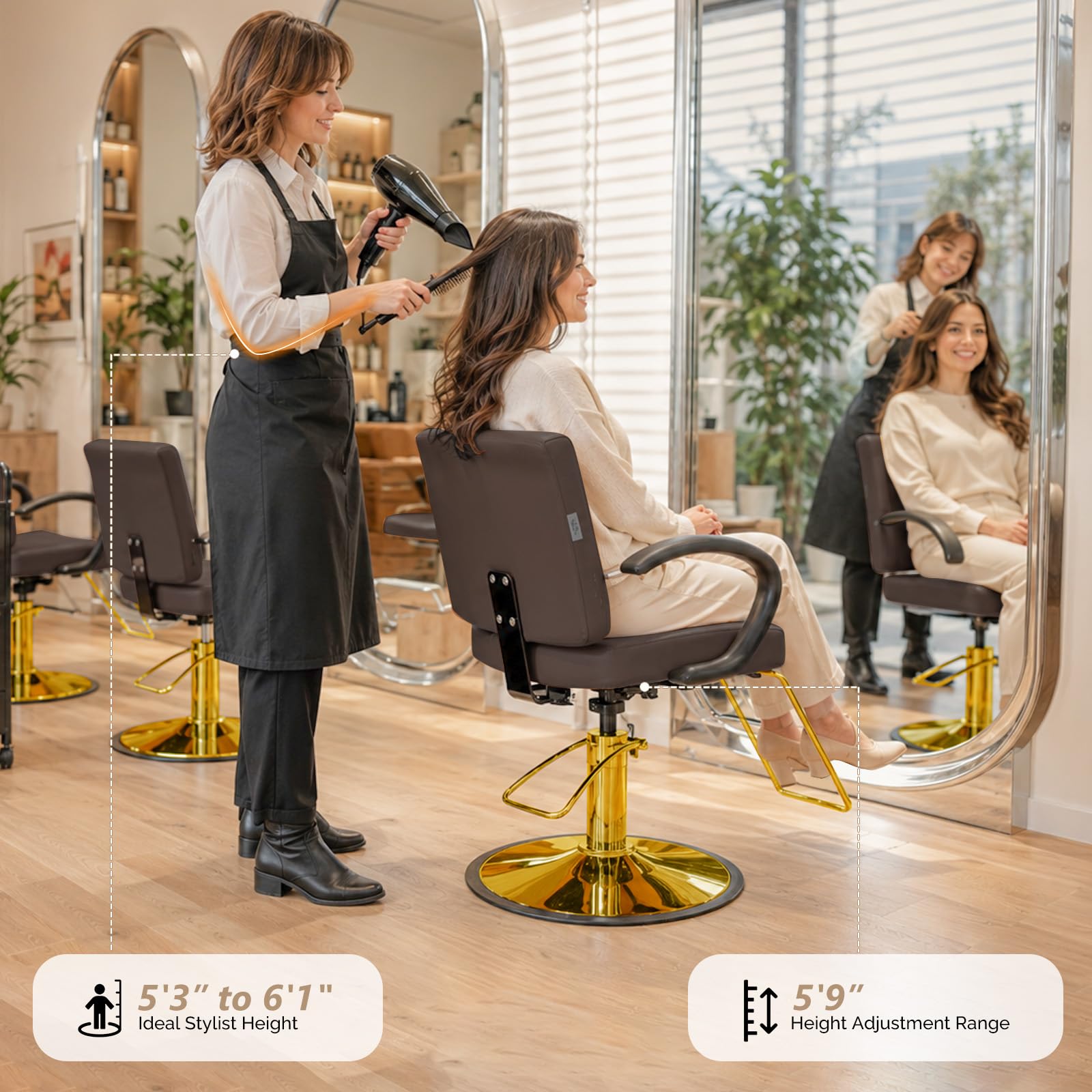 OmySalon SC3701 All Purpose Reclining Hydraulic Salon Styling Chair