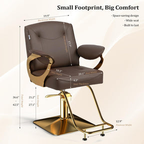 OmySalon SC4001 Gold Metal Frame 360° Swivel Hydraulic Salon Styling Chair