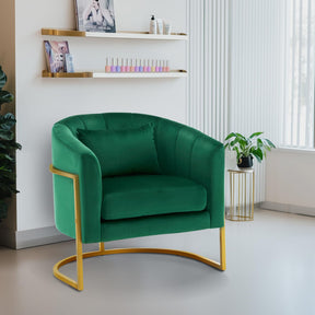 OmySalon Modern Velvet Vanity Manicure Chair with Gold Metal Support & Comfotable Armrest Pillow
