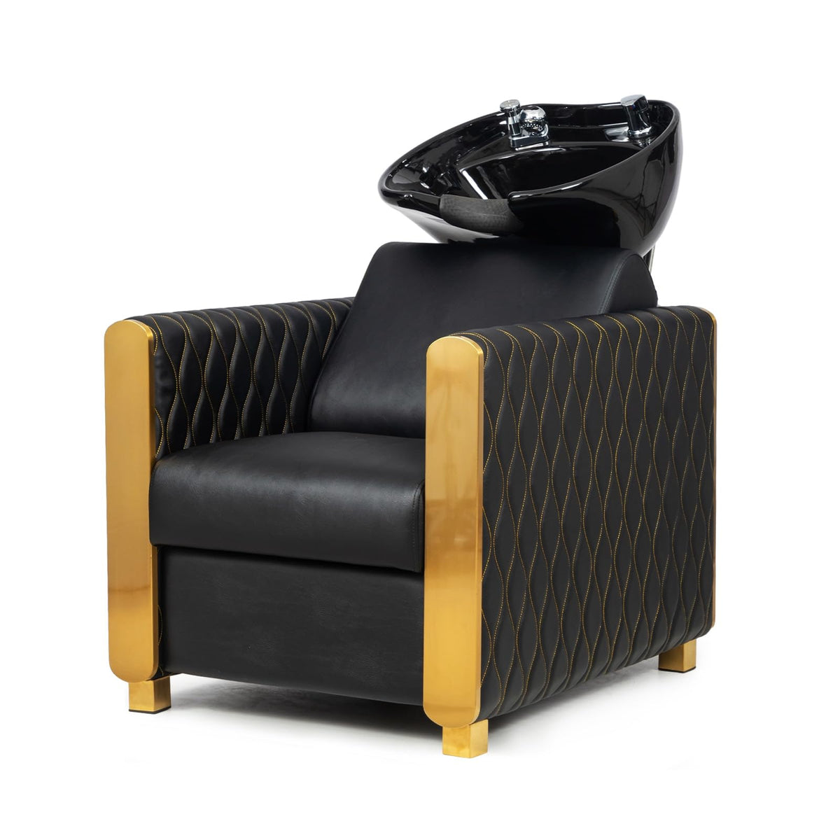 OmySalon BU2701 Salon Shampoo Backwash Chair with Tilting Porcelain Bowl