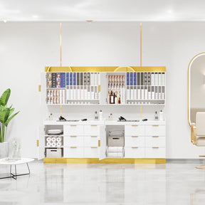 OmySalon WSCR Wall Mounted Hair Color Organizer Rack Cabinet Station