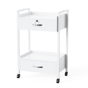 OmySalon Wooden Rolling Utility Esthetician Trolley Cart w/Wheels & Drawer