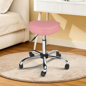 OmySalon 360° Swivel Heart-Shaped Hydraulic Rolling Salon Stool with Wheels