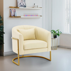OmySalon Modern Velvet Vanity Manicure Chair with Gold Metal Support & Comfotable Armrest Pillow