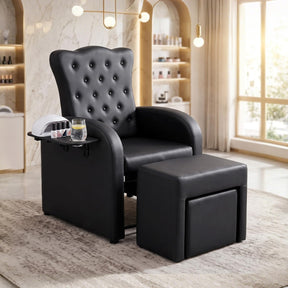OmySalon PCE-BD 3-in-1 Plumbless Electric Pedicure Chair With Technician Stool Footrest And Adjustable Backrest