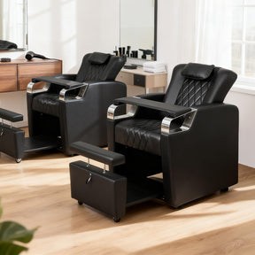 OmySalon PCE-WRS Electric Pedicure Chair with Adjustable Backrest & Movable Hand Pillow & Hidden Storage Platform