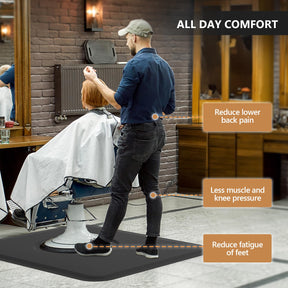 OmySalon 4’x 5’ Salon Mat Barber Floor Mat for Round Base 1/2in 5/8in Thick