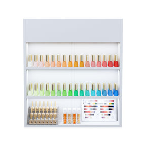 OmySalon 3-Tier Wall Mount LED Wooden Nail Polish Organizer Shelf with USB Touch Control