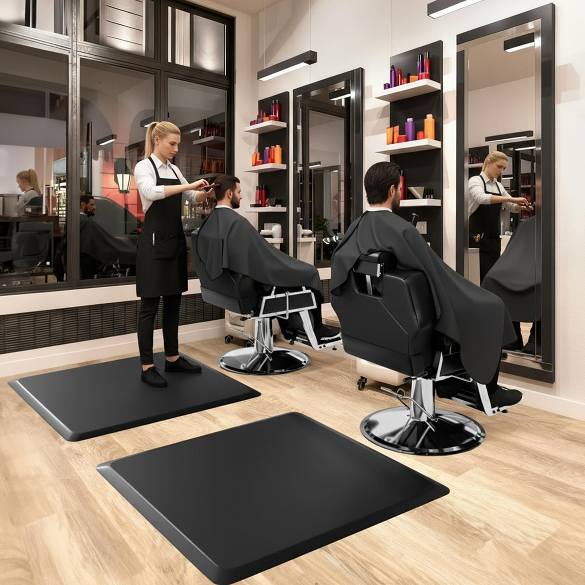 OmySalon 4'x4' Rectangle Salon Anti Fatigue Mat 5/8 in Thick