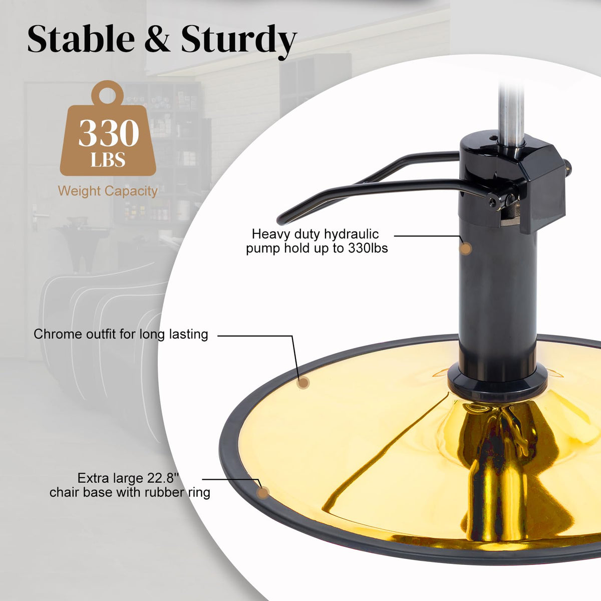 OmySalon SC3601 All Purpose Heavy Duty Hydraulic Reclining Salon Chair w/Headrest