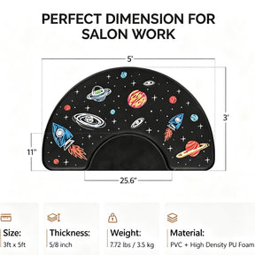 OmySalon 3' x 5' Kids Salon Anti-Fatigue Mat for Round Base Styling Chairs 5/8" Thick