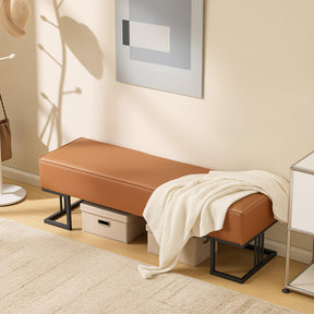 OmySalon WRB1402 55.1in Faux Leather Waiting Room Reception Bench Chair
