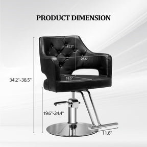 OmySalon SC2501 Sleek Heavy Duty Hydraulic 360-Degree Swivel Hair Stylist Salon Chair