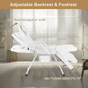 OmySalon SBWD 72in Adjustable Facial Massage Bed w/2 Beauty Baskets