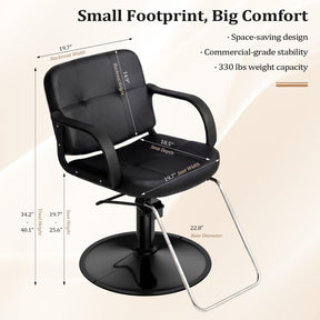 OmySalon SC1601 Hydraulic Adjustable Height 360° Swivel Styling Chair