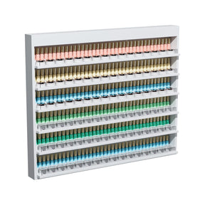 OmySalon Double 6-Tier Wall Mount Nail Polish & Powder Organizer Rack with Acrylic Barriers