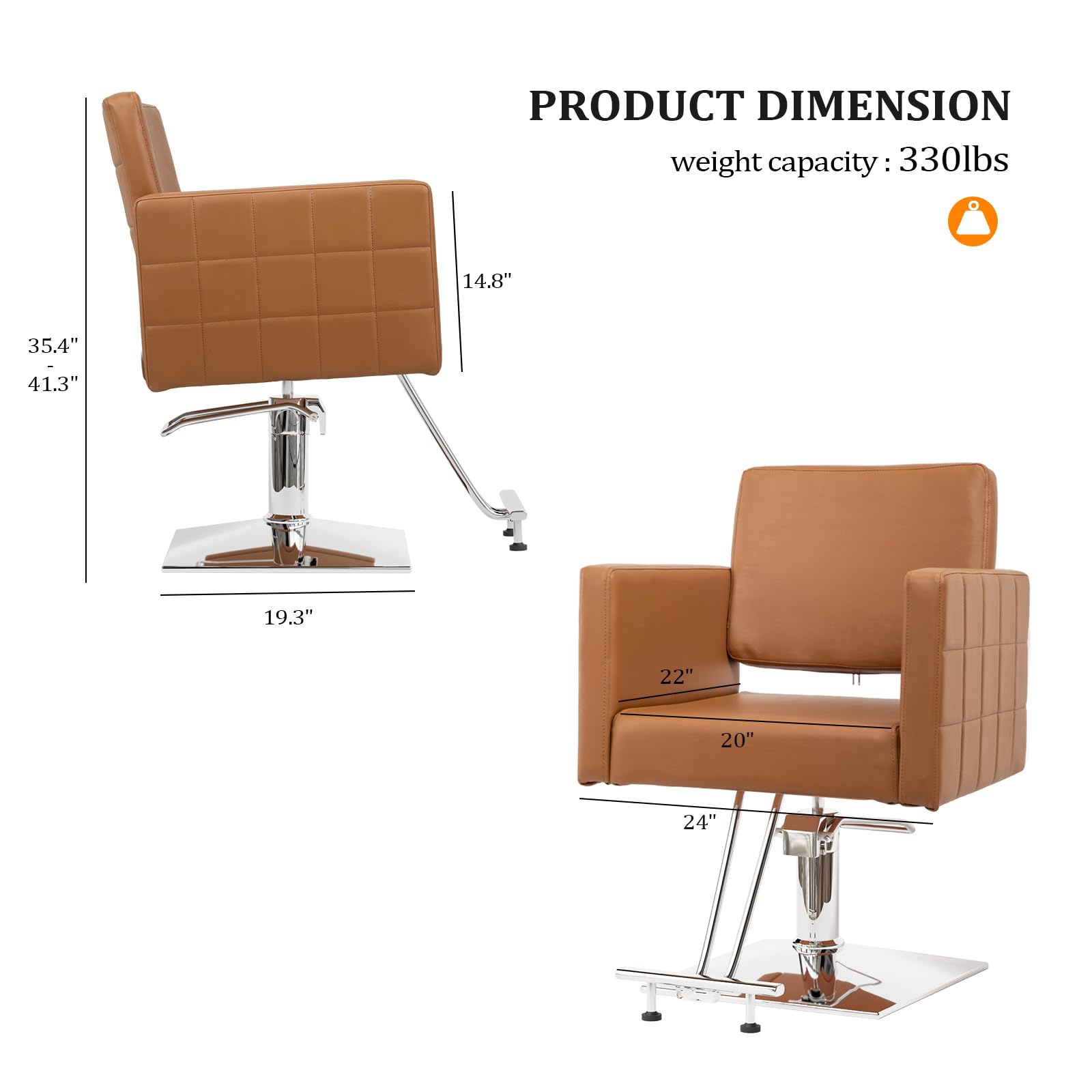 OmySalon SC2001 Heavy Duty Hydraulic Wide Seat Hair Stylist Salon Chair