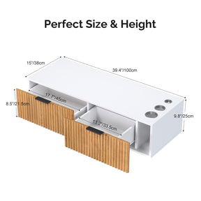 OmySalon WMSCTD Modern Retro Wall Mount Salon Styling Station with 2 Drawers 3 Heat-Resistant Tool Holders