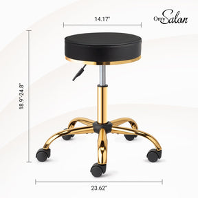 OmySalon Luxury 360° Swivel Hydraulic Adjustable Rolling Round Stool with Wheels