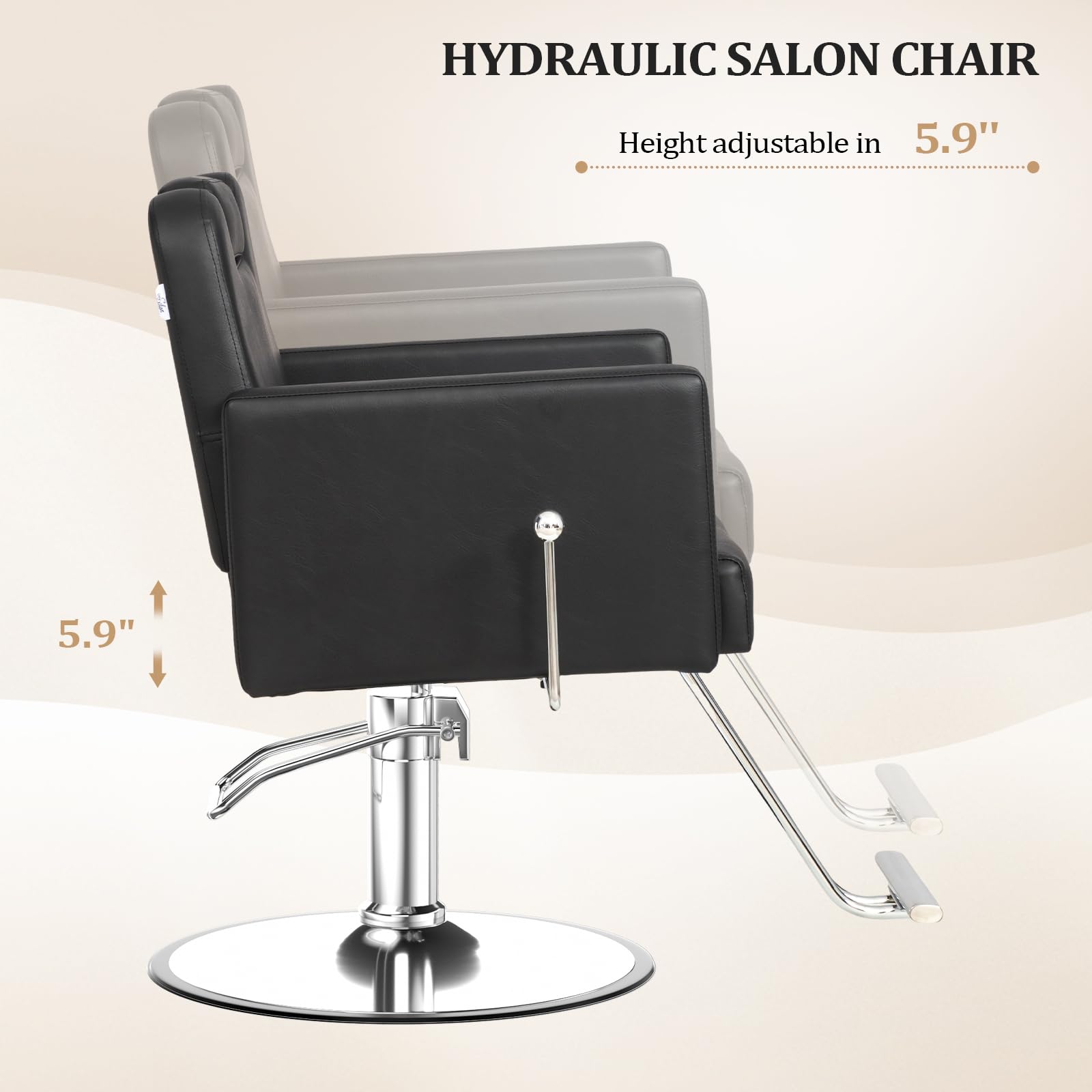 OmySalon SC2311 All Purpose 360° Swivel Hydraulic Reclining Salon Chair w/Headrest