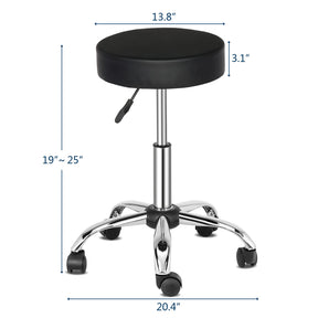 OmySalon 360° Swivel Height Adjustable Round Stool with Wheels