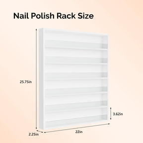 OmySalon 6 Layers Wall Mount Nail Polish Organizer Rack w/Acrylic Baffle