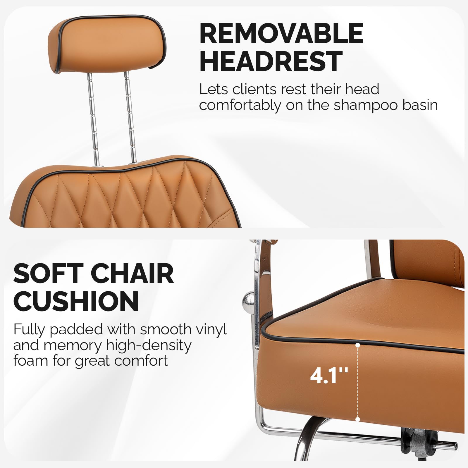 OmySalon SC3901 All Purpose Hydraulic Reclining Salon Chair w/Headrest