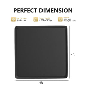 OmySalon 4'x4' Rectangle Salon Anti Fatigue Mat 5/8 in Thick
