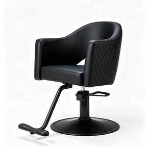 OmySalon SC3401 Heavy Duty 360° Swivel Styling Chair with Rhombus Stitch Pattern Back & Gold Footrest