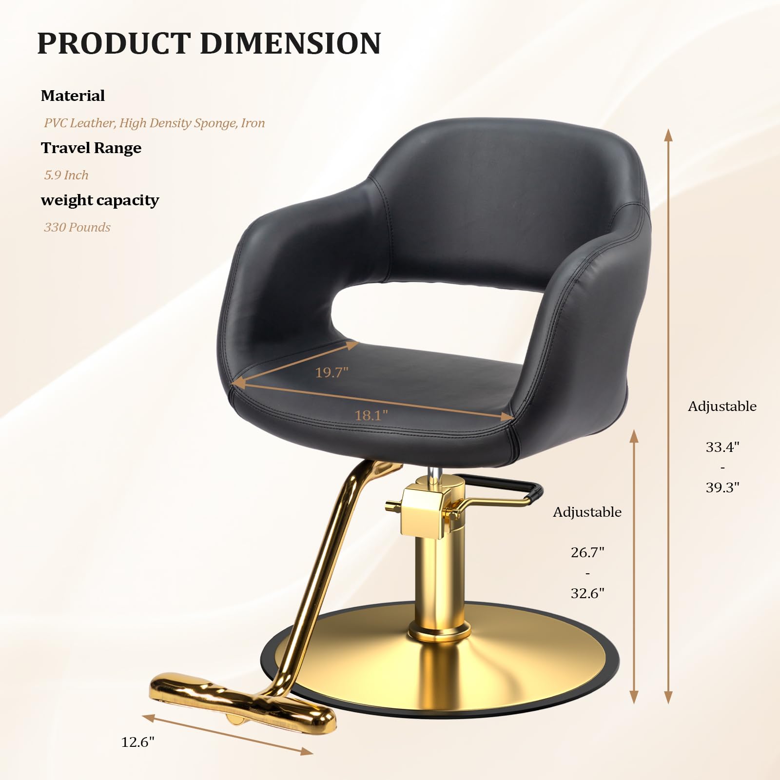 OmySalon SC3011 Heavy Duty 360° Swivel Hydraulic Styling Chair