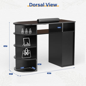 OmySalon MT Rattan Nail Manicure Table with Display Storage, Electric Dust Collector & Wrist Rest
