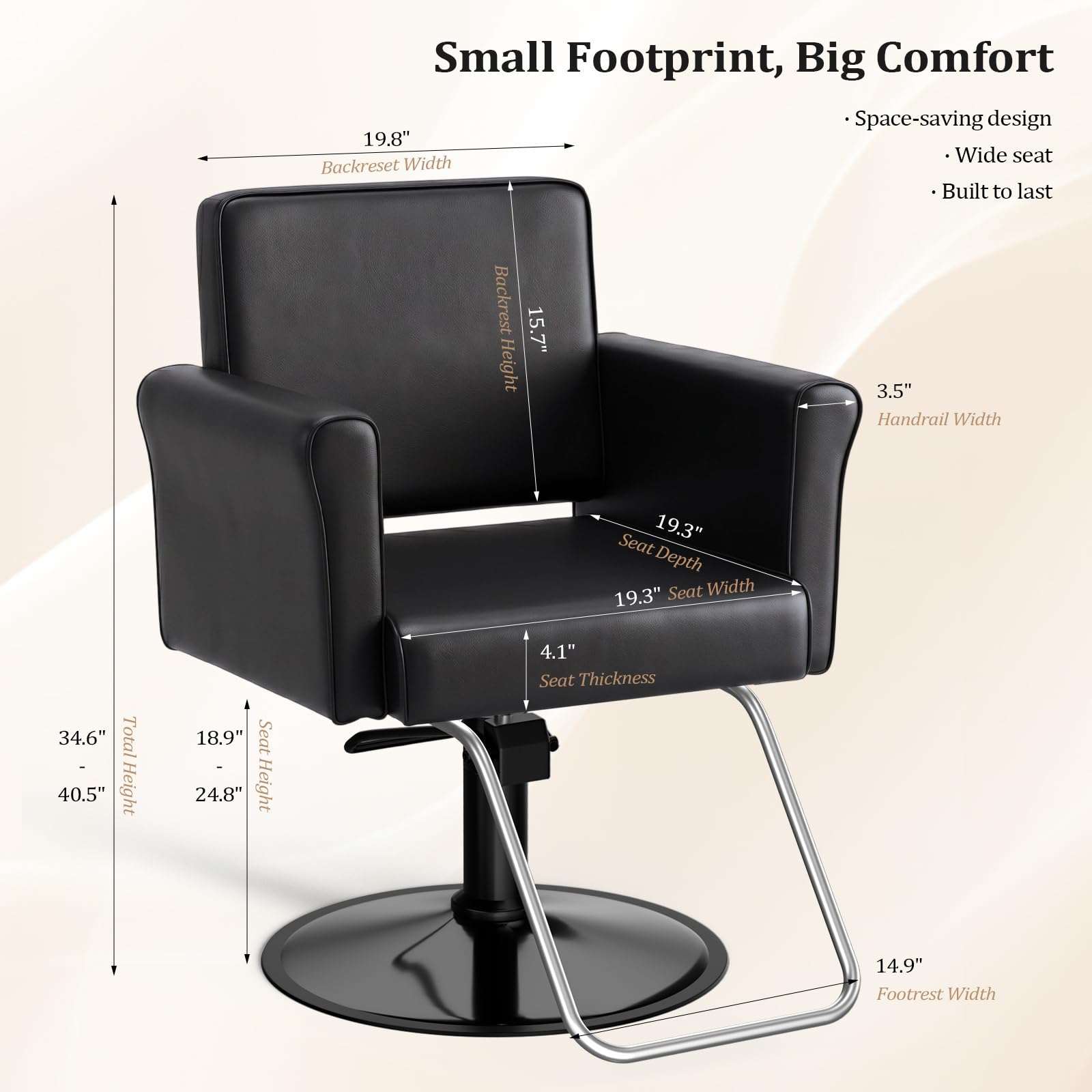 OmySalon SC2003 Heavy Duty 360° Swivel Hydraulic Salon Chair