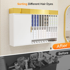 OmySalon WSCR Wall Mounted Hair Color Organizer Rack Cabinet Station