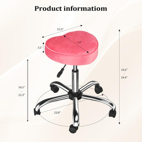 OmySalon 360° Swivel Heart-Shaped Hydraulic Rolling Salon Stool with Wheels