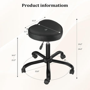 OmySalon 360° Swivel Heart-Shaped Hydraulic Rolling Salon Stool with Wheels