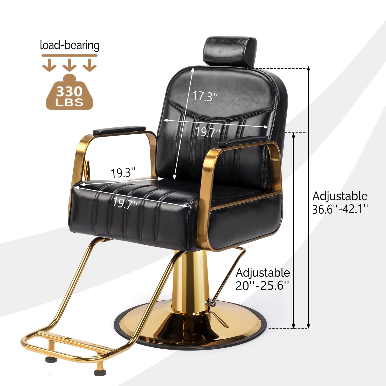 OmySalon SC2201 All Purpose Heavy Duty Reclining Hair Salon Chair w/Headrest