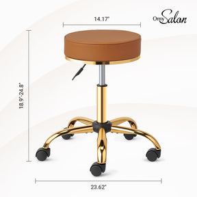 OmySalon Luxury 360° Swivel Hydraulic Adjustable Rolling Round Stool with Wheels